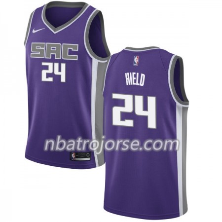 Män Sacramento Kings Tröja Buddy Hield 24 Nike 2017-18 Lila Swingman